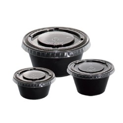 Black Base Portion Container Round & Rectangular