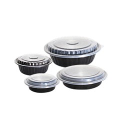 Round Plastic Black Base Container